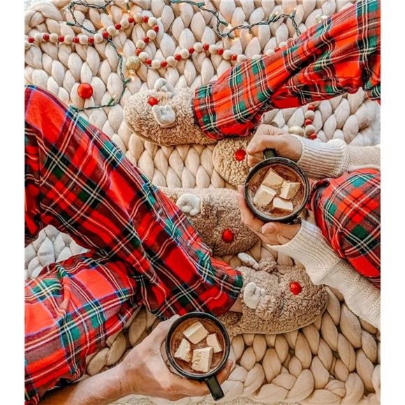 Unisex-adult‎ Matching Family Holiday Christmas Reindeer & Turkey Scuff - Picture 6 of 7